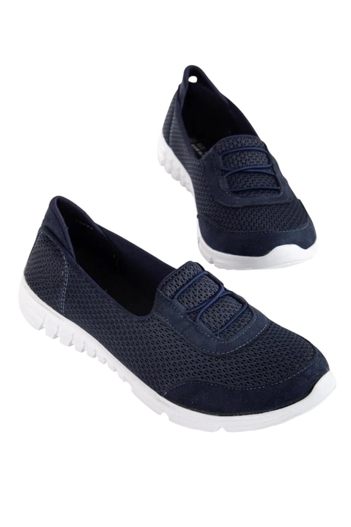 Ortopedik Kadın Yürüyüş Ayakkabısı LACİVERT - BEYAZ - Görsel 3