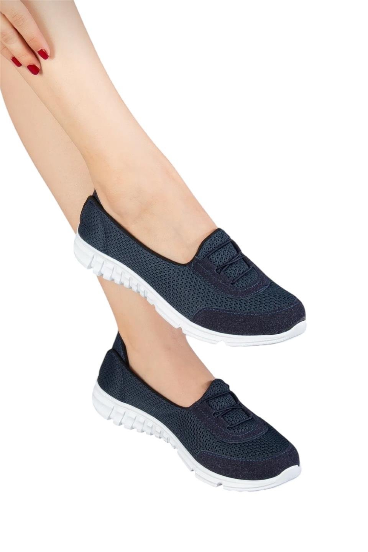 Ortopedik Kadın Yürüyüş Ayakkabısı LACİVERT - BEYAZ - Görsel 6