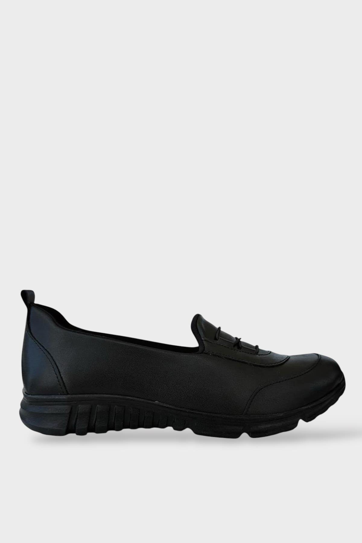 Ortopedik Kadın Yürüyüş Ayakkabısı SİYAH - SİYAH - Görsel 2
