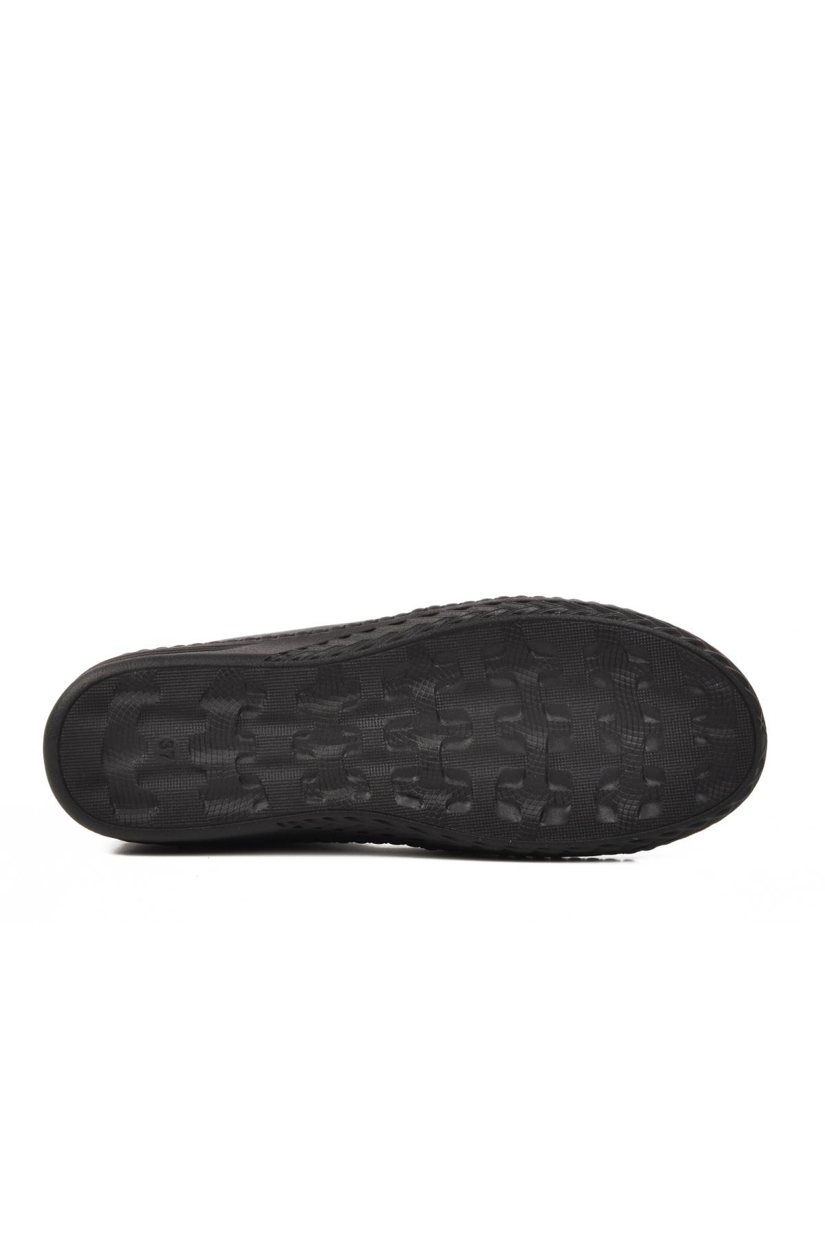 04132 Z Siyah Hakiki Deri Kadın Günlük Ayakkabı - Görsel 6