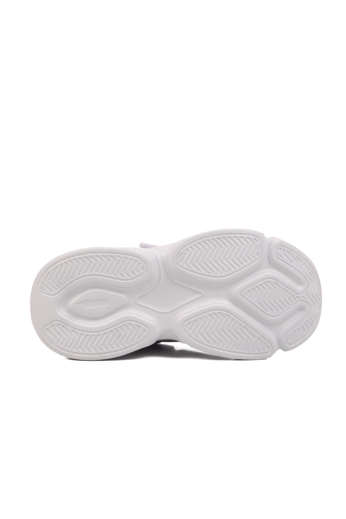 Beyaz-Lila Çocuk Spor Ayakkabı Ruffon 2351 P - Görsel 6