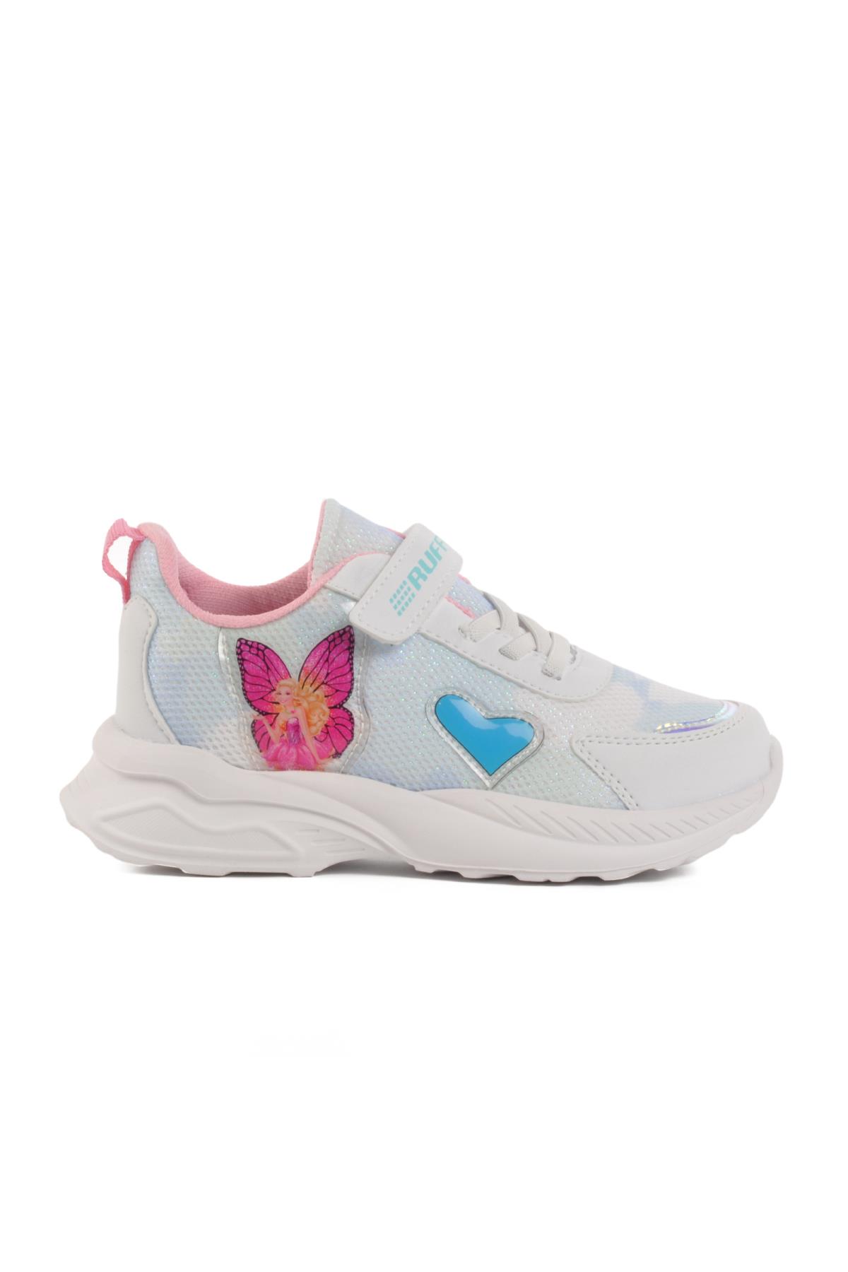 Beyaz-Bebe Mavisi Çocuk Spor Ayakkabı Ruffon 2340 F - Görsel 4