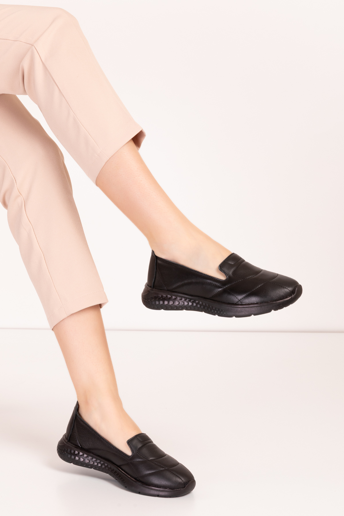 Gondol Içi Dışı Hakiki Deri Faylon Taban Hafif Babet Ayakkabı sc.1210 - Görsel 2