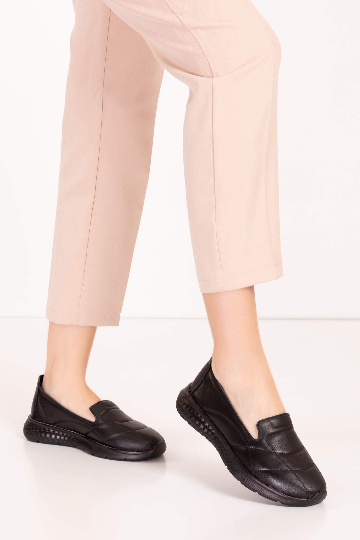 Gondol Içi Dışı Hakiki Deri Faylon Taban Hafif Babet Ayakkabı sc.1210 - Görsel 4