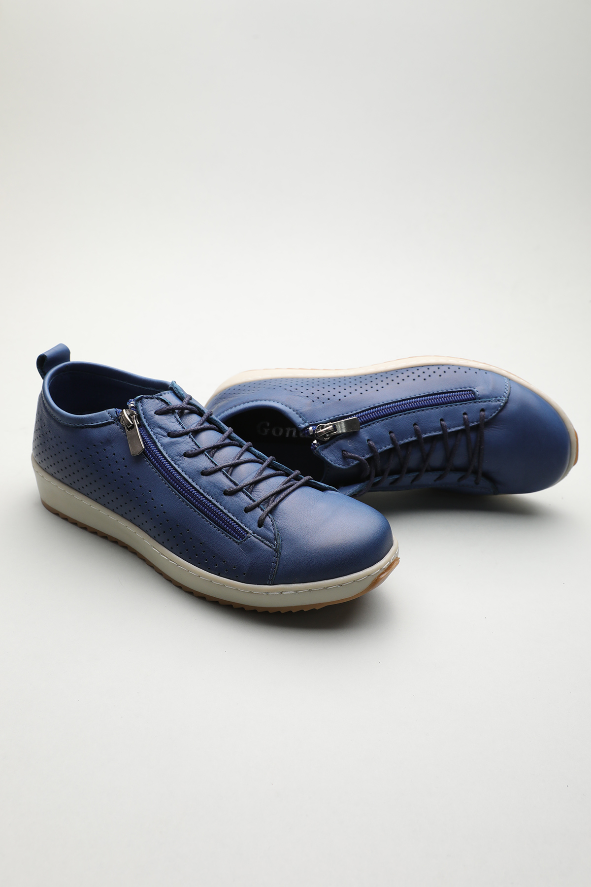 Gondol Hakiki Deri Günlük Rahat Fermuarlı Yazlık Ayakkabı zx.2402 - Görsel 2