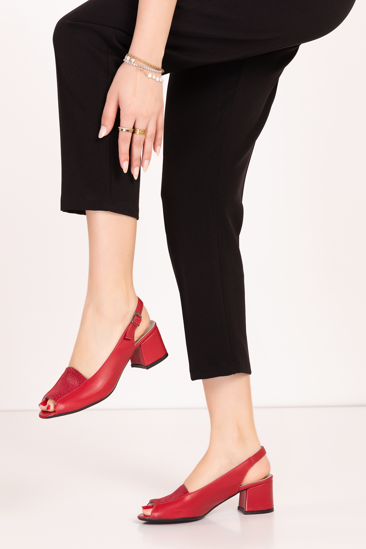 Gondol Kadın Hakiki Deri Klasik Topuklu Ayakkabı vdt.219 - Görsel 3