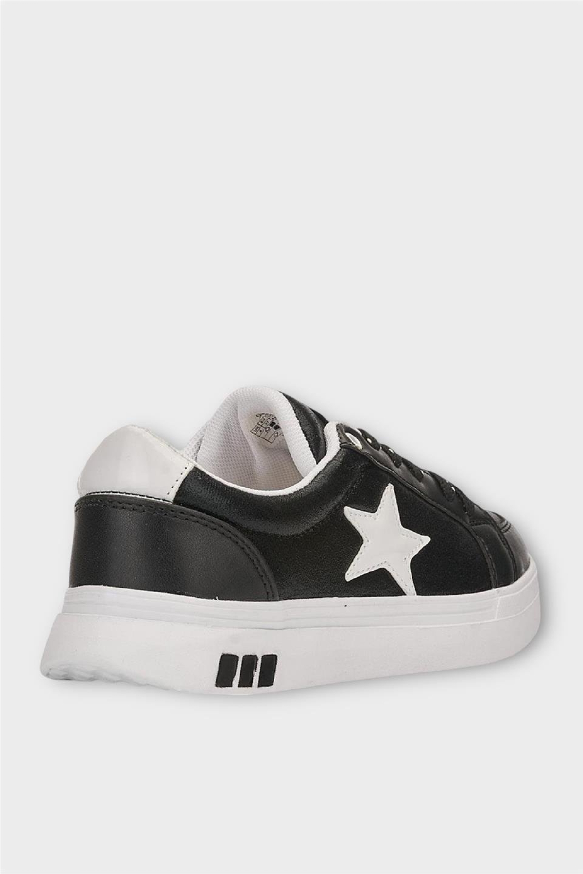 Kadın Yıldız Detay Şık Günlük Spor Sneaker Ayakkabı SİYAH - BEYAZ - Görsel 6