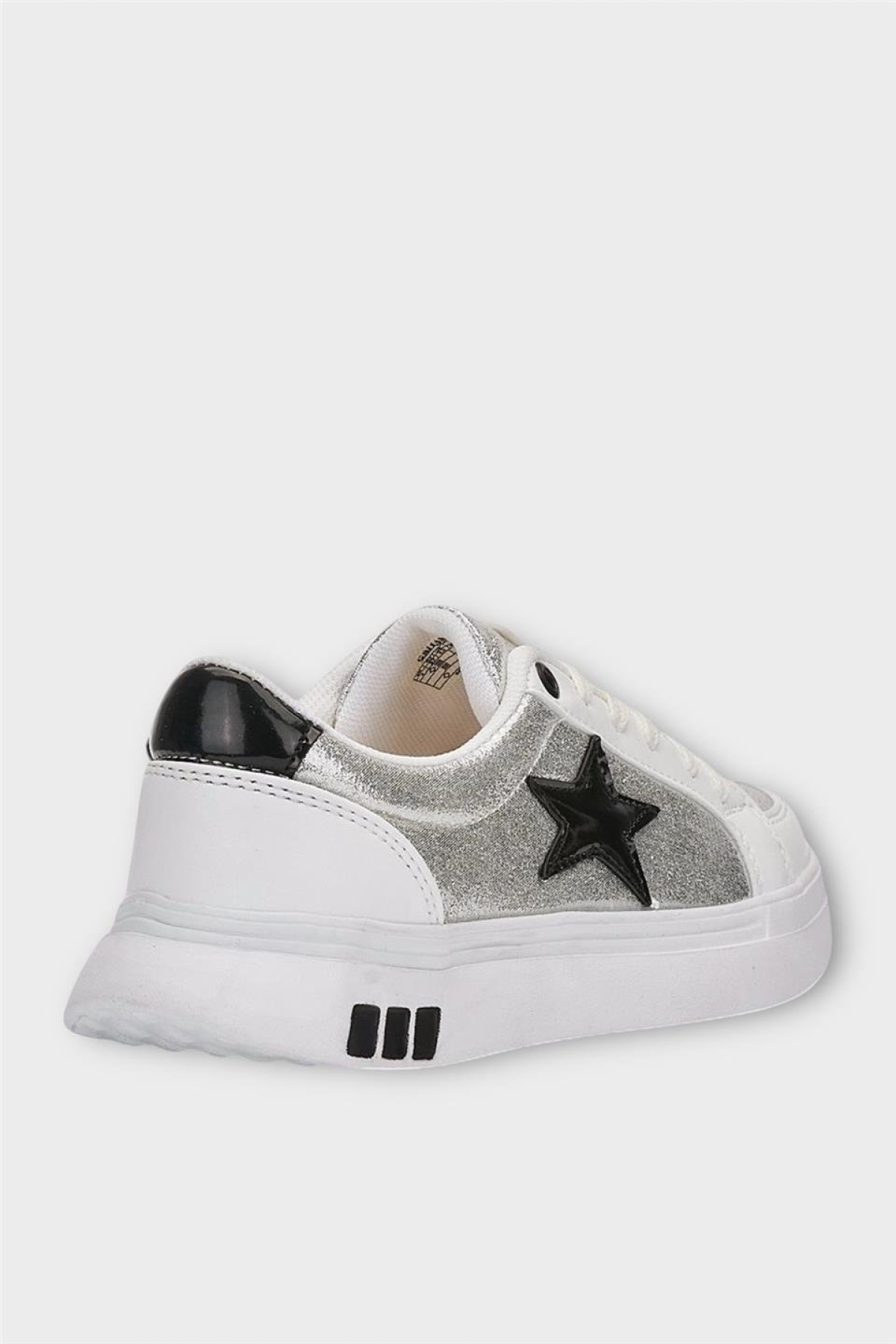 Kadın Yıldız Detay Şık Günlük Spor Sneaker Ayakkabı BEYAZ - SİYAH - Görsel 8