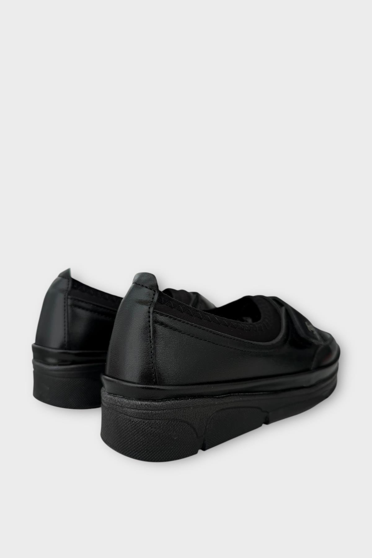 Kadın Ortopedik Taban Comfort Bantlı Günlük Ayakkabı SİYAH - SİYAH - Görsel 6