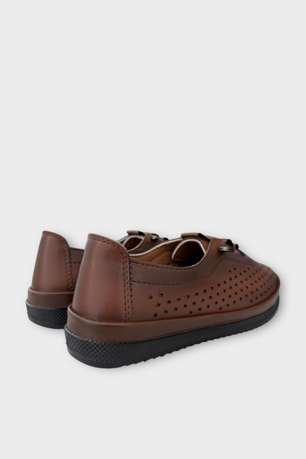 Kadın Günlük Hafif Mevsimlik Rahat Akıllı Bağcık Ortopedik Casual Ayakkabı KAHVERENGİ - Görsel 6