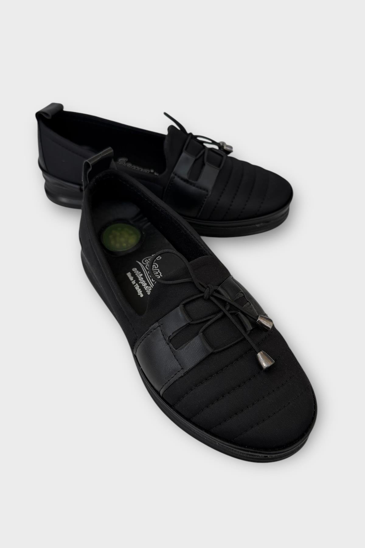 Kadın Ortopedik Comfort Günlük Ayakkabı SİYAH - GÜMÜŞ - Görsel 3