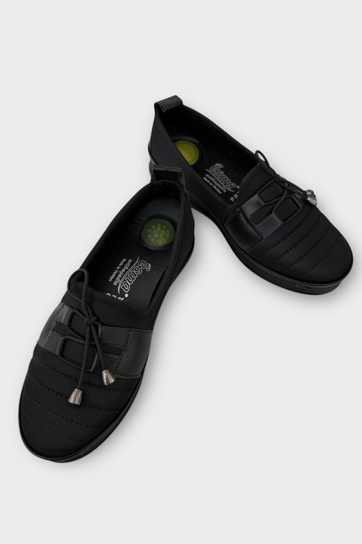 Kadın Ortopedik Comfort Günlük Ayakkabı SİYAH - GÜMÜŞ - Görsel 4