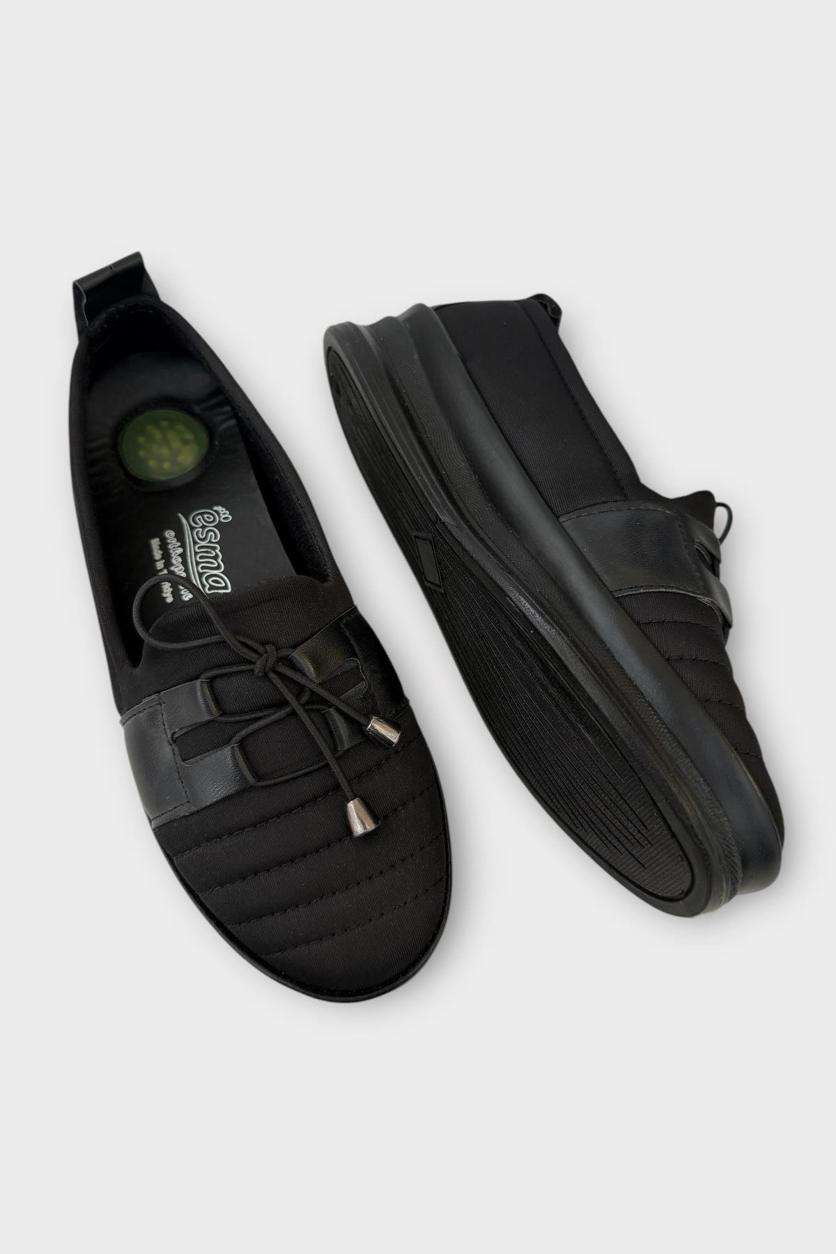 Kadın Ortopedik Comfort Günlük Ayakkabı SİYAH - GÜMÜŞ - Görsel 5