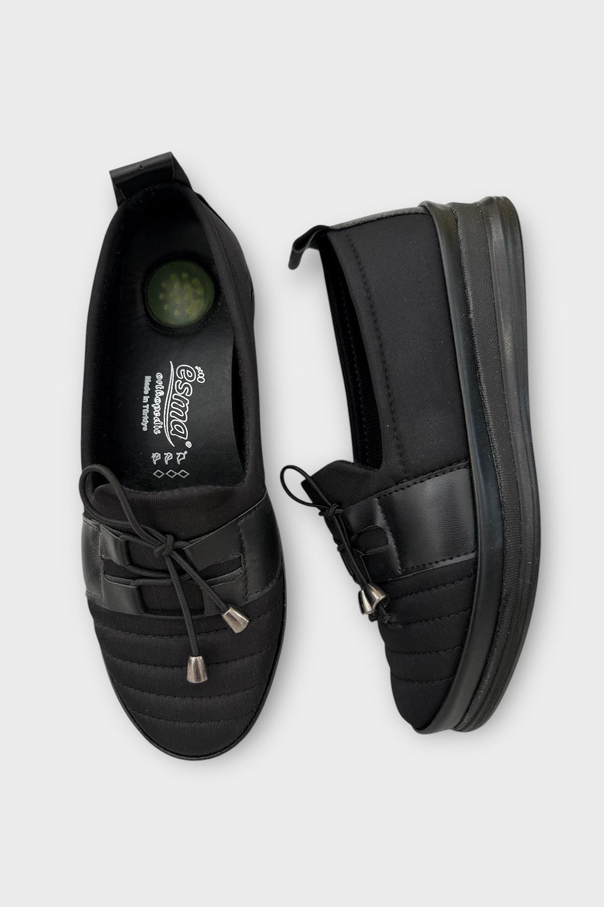 Kadın Ortopedik Comfort Günlük Ayakkabı SİYAH - GÜMÜŞ - Görsel 7