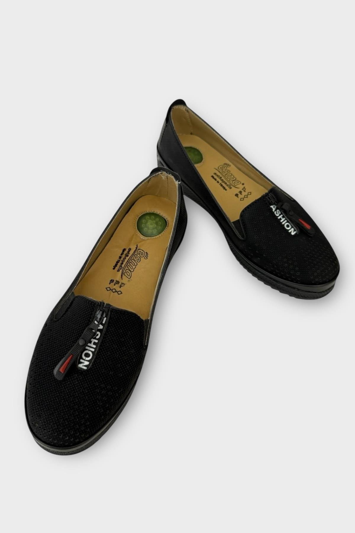 Kadın Ortopedik Fermuar Detay Comfort Mevsimlik Ayakkabı SİYAH - Görsel 4