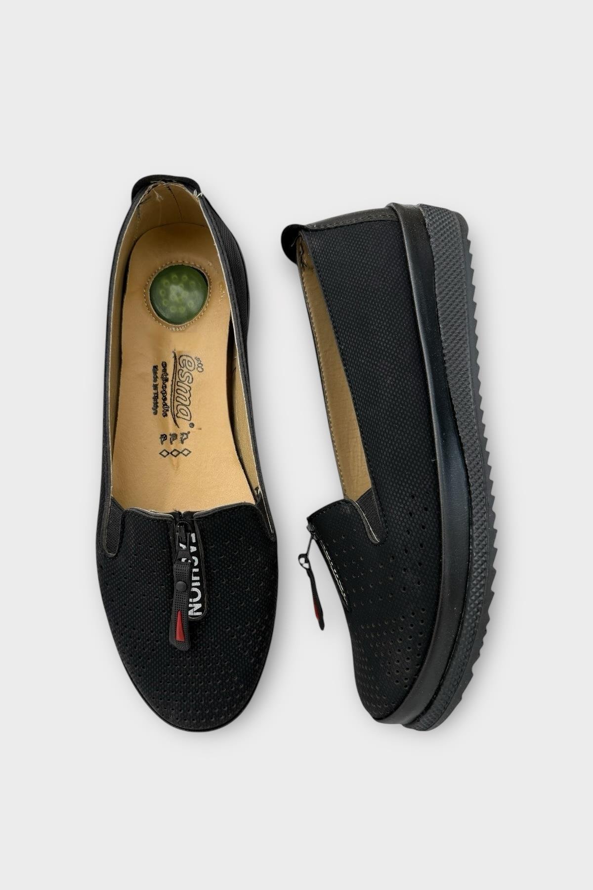 Kadın Ortopedik Fermuar Detay Comfort Mevsimlik Ayakkabı SİYAH - Görsel 7