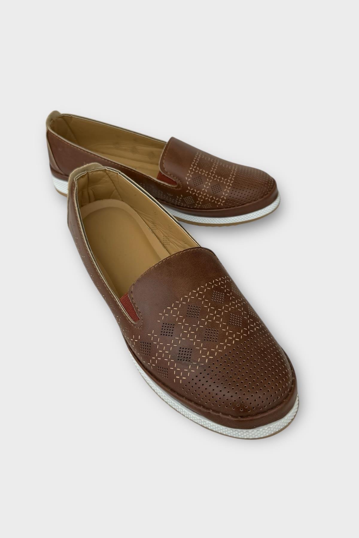 Kadın Ortopedik Yumuşak Comfort Casual Ayakkabı TABA - Görsel 3