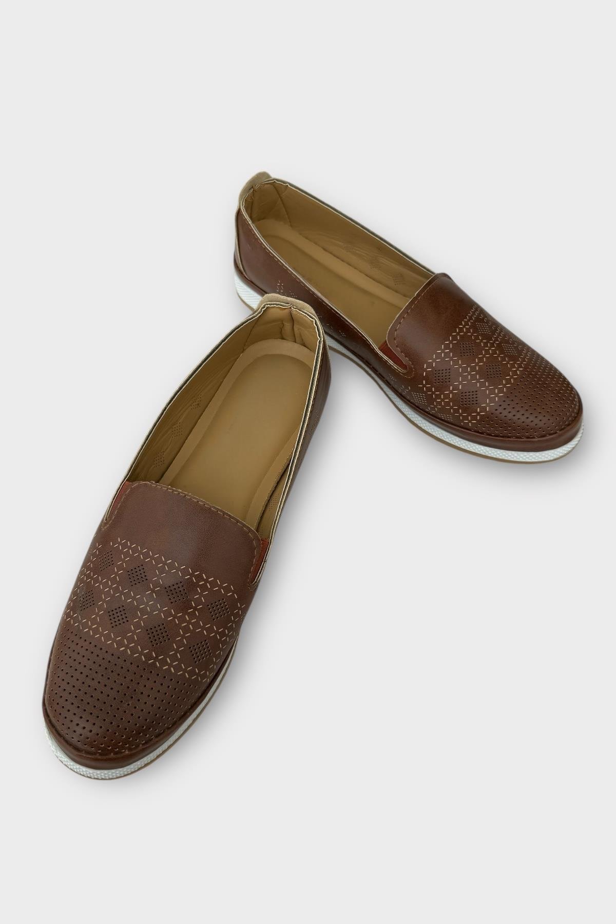 Kadın Ortopedik Yumuşak Comfort Casual Ayakkabı TABA - Görsel 4