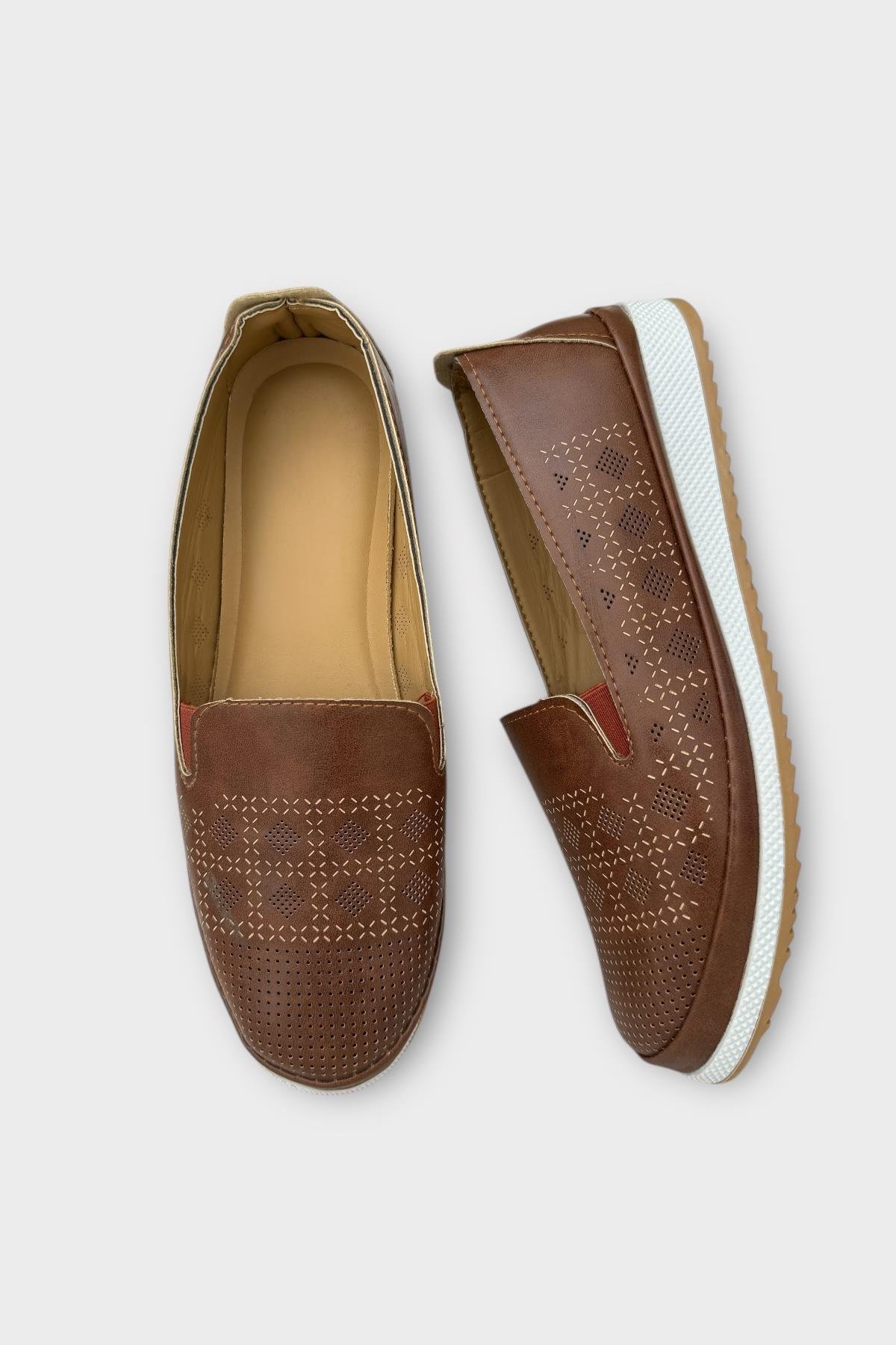 Kadın Ortopedik Yumuşak Comfort Casual Ayakkabı TABA - Görsel 7