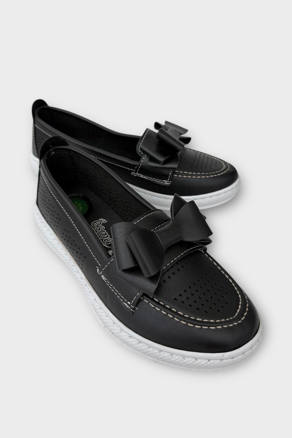 Kadın Ortopedik Yumuşak Comfort Casual Ayakkabı SİYAH - BEYAZ - Görsel 3