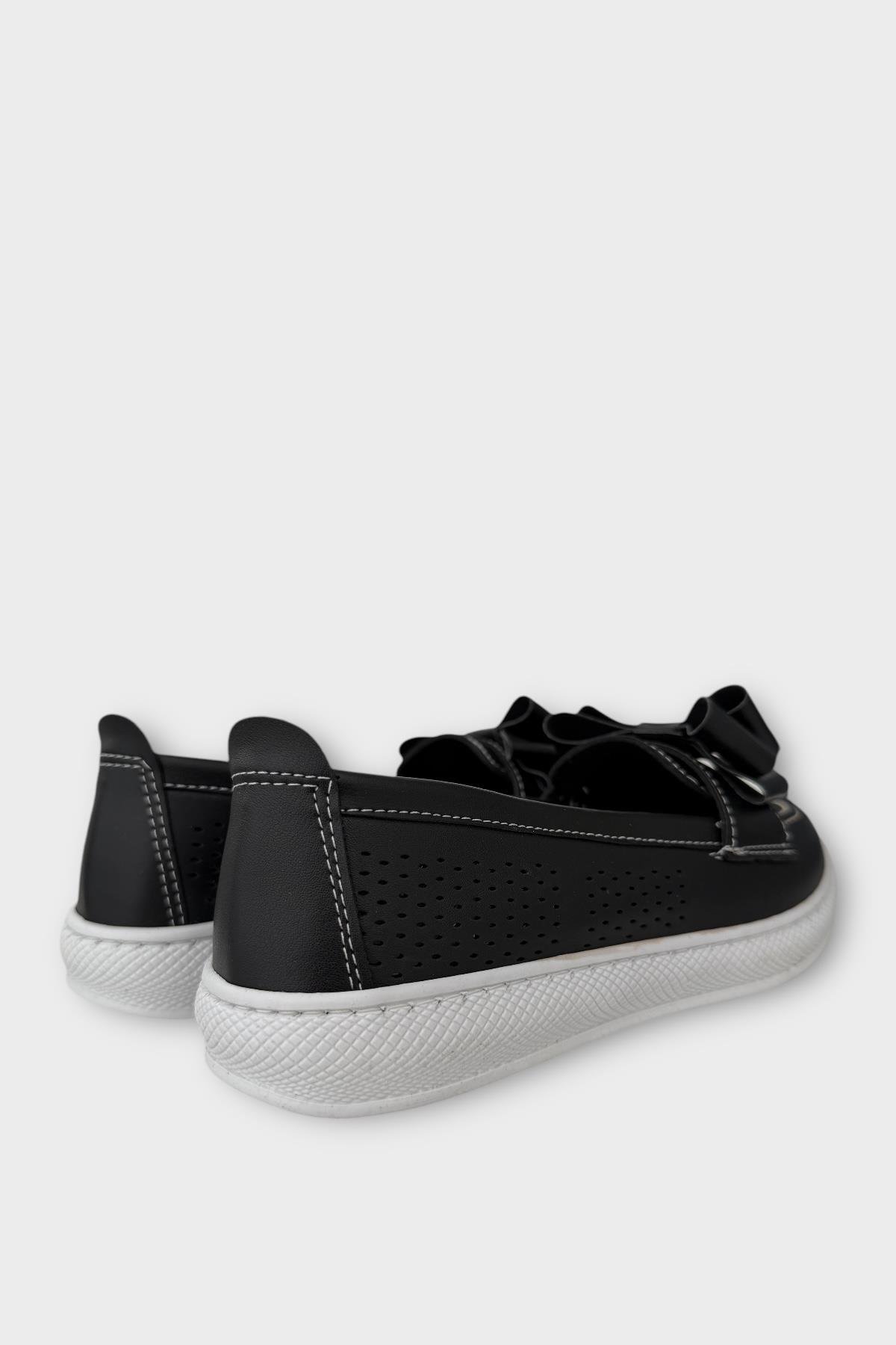 Kadın Ortopedik Yumuşak Comfort Casual Ayakkabı SİYAH - BEYAZ - Görsel 6