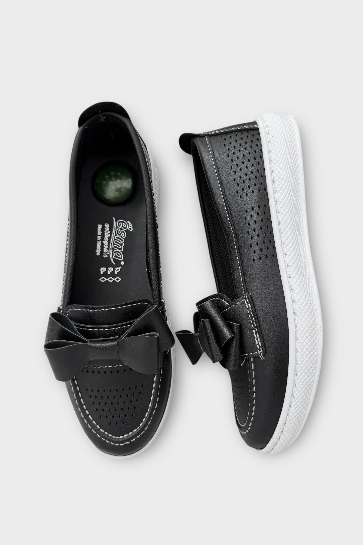 Kadın Ortopedik Yumuşak Comfort Casual Ayakkabı SİYAH - BEYAZ - Görsel 7