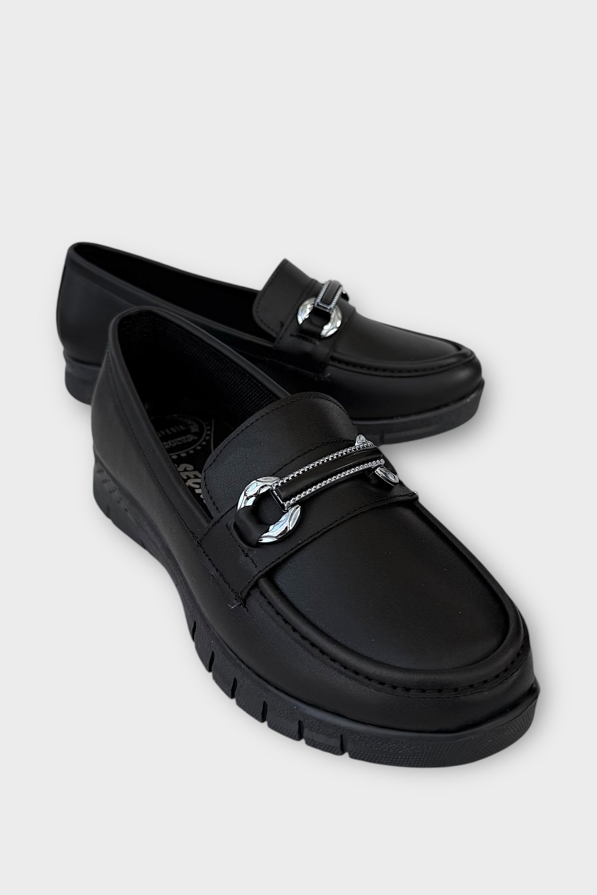 Kadın Günlük Hafif Mevsimlik Rahat Casual Ayakkabı SİYAH - GÜMÜŞ - Görsel 3