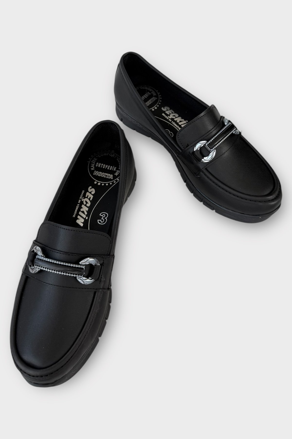 Kadın Günlük Hafif Mevsimlik Rahat Casual Ayakkabı SİYAH - GÜMÜŞ - Görsel 4