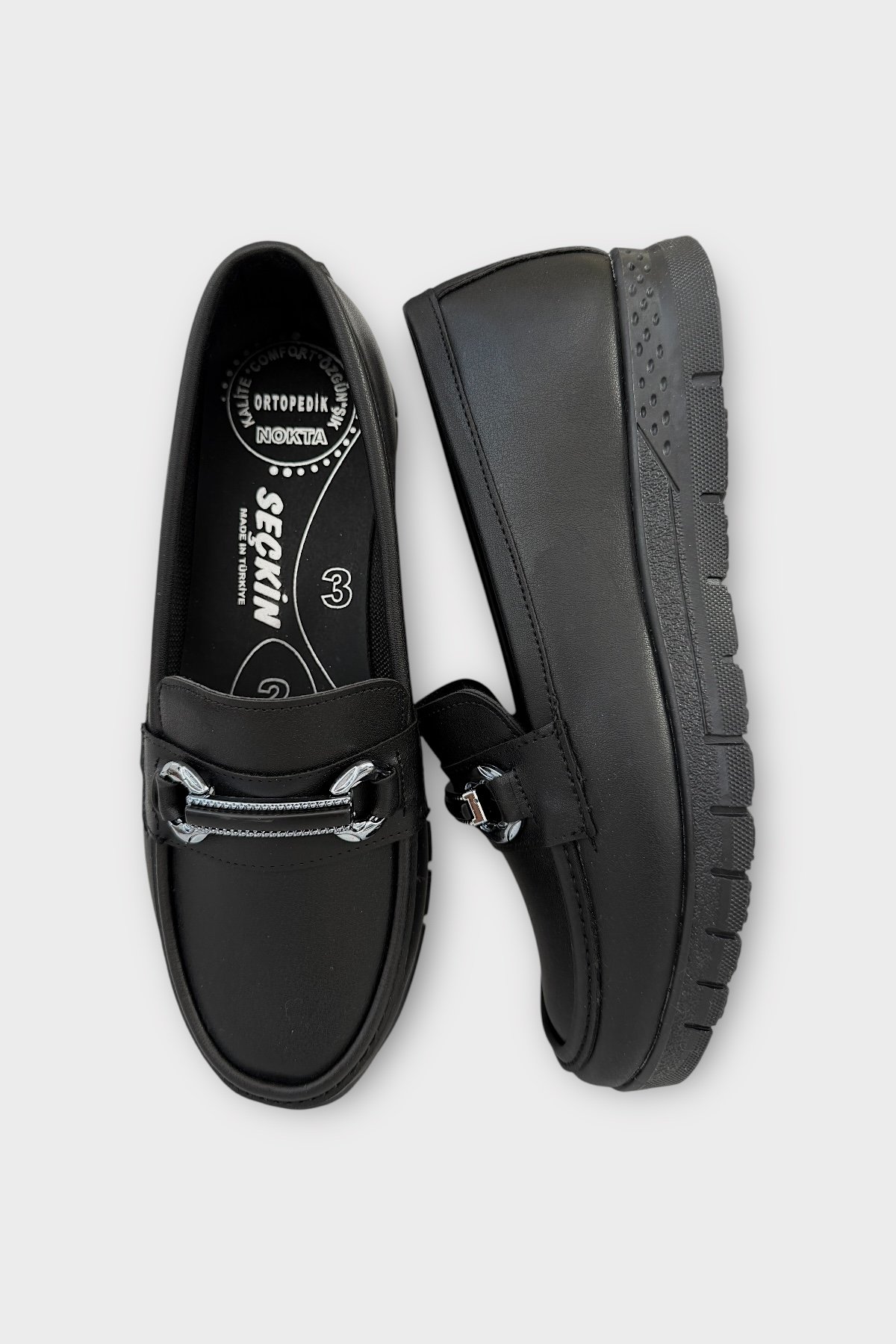 Kadın Günlük Hafif Mevsimlik Rahat Casual Ayakkabı SİYAH - GÜMÜŞ - Görsel 7