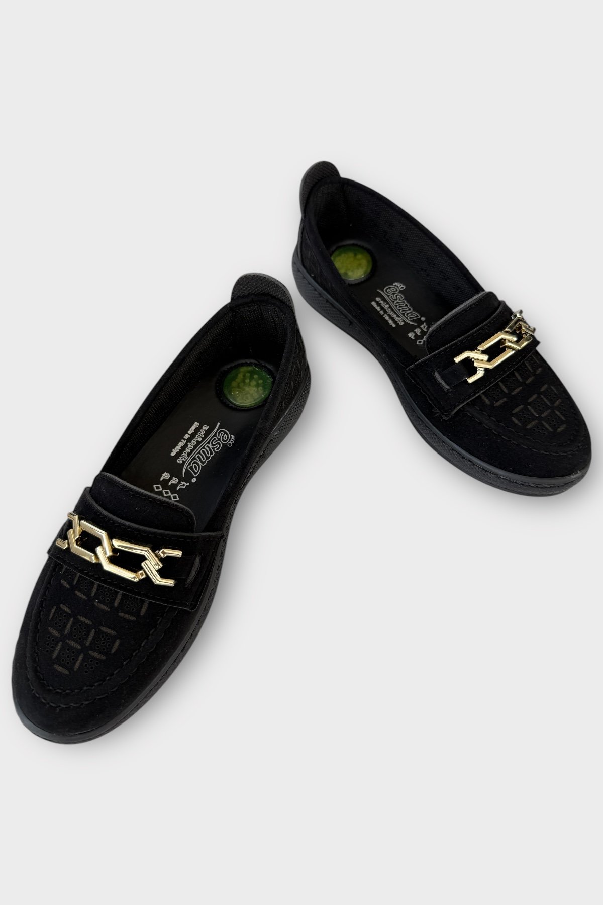 Kadın Günlük Hafif Mevsimlik Rahat Casual Ayakkabı SİYAH - ALTIN - Görsel 4