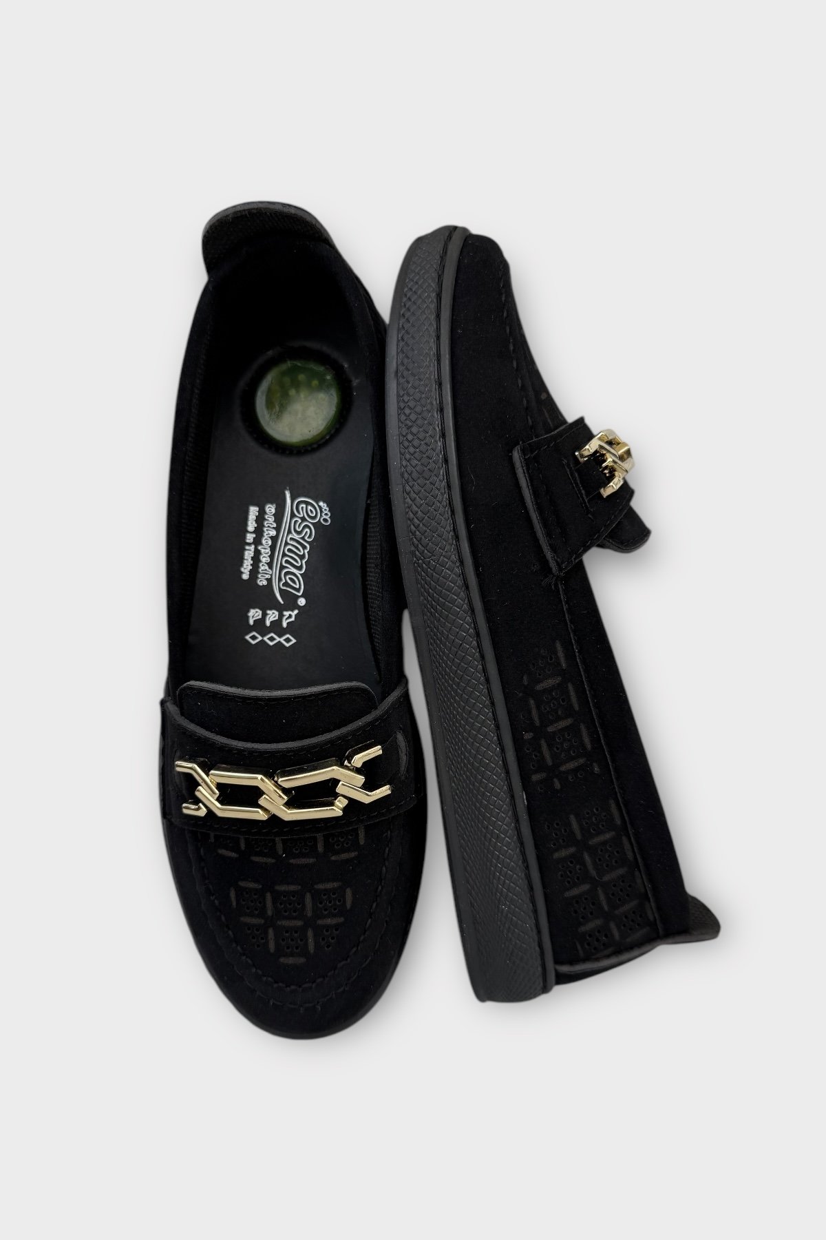 Kadın Günlük Hafif Mevsimlik Rahat Casual Ayakkabı SİYAH - ALTIN - Görsel 7