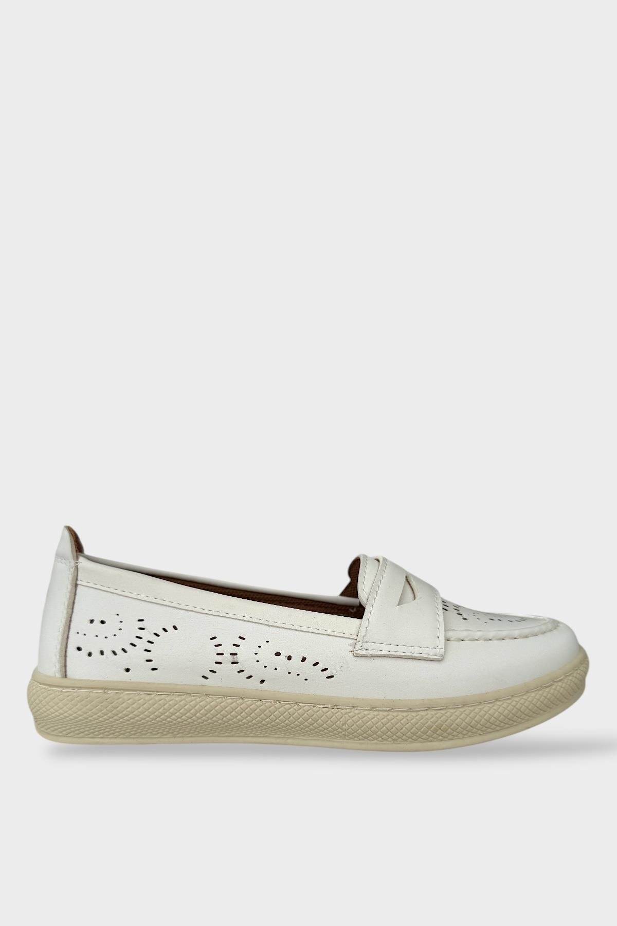 Kadın Ortopedik Yumuşak Comfort Casual Ayakkabı BEYAZ - Görsel 2