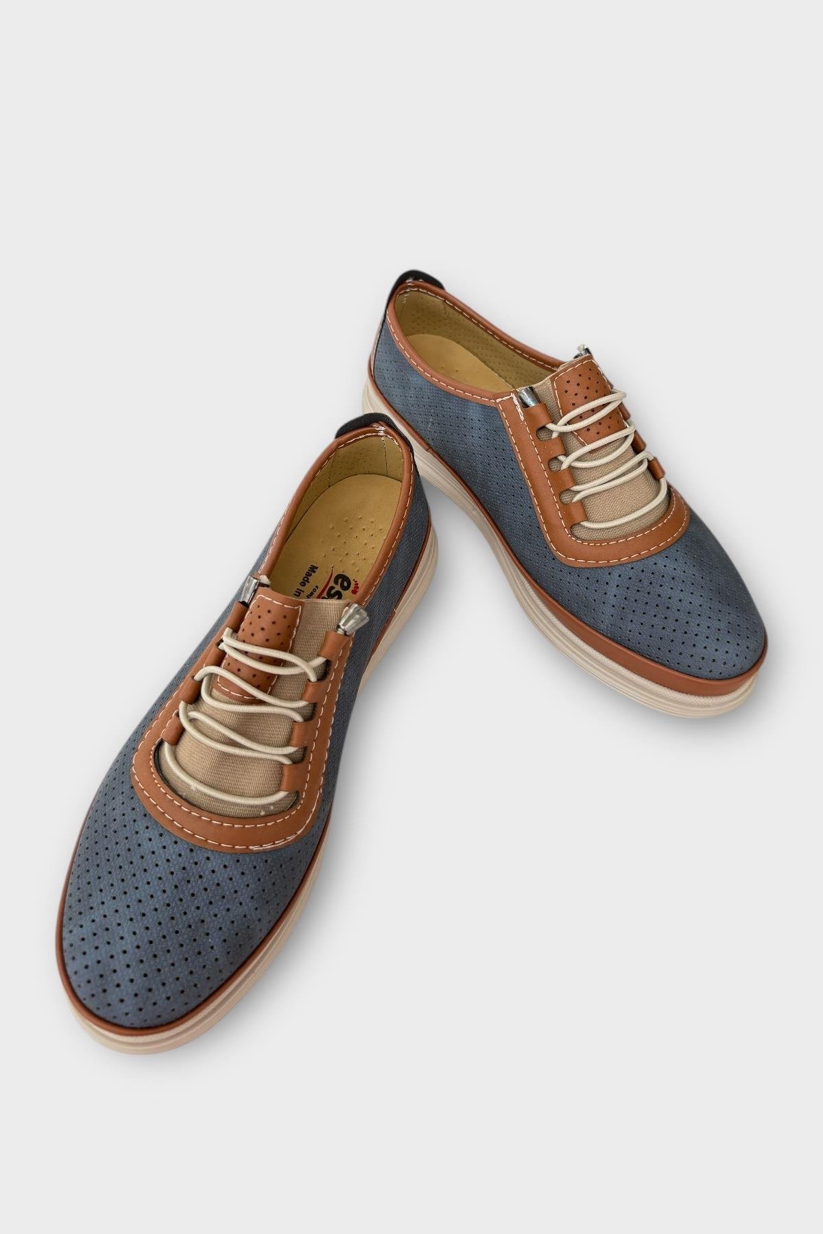 Kadın Ortopedik Yumuşak Casual Ayakkabı LACİVERT - Görsel 5