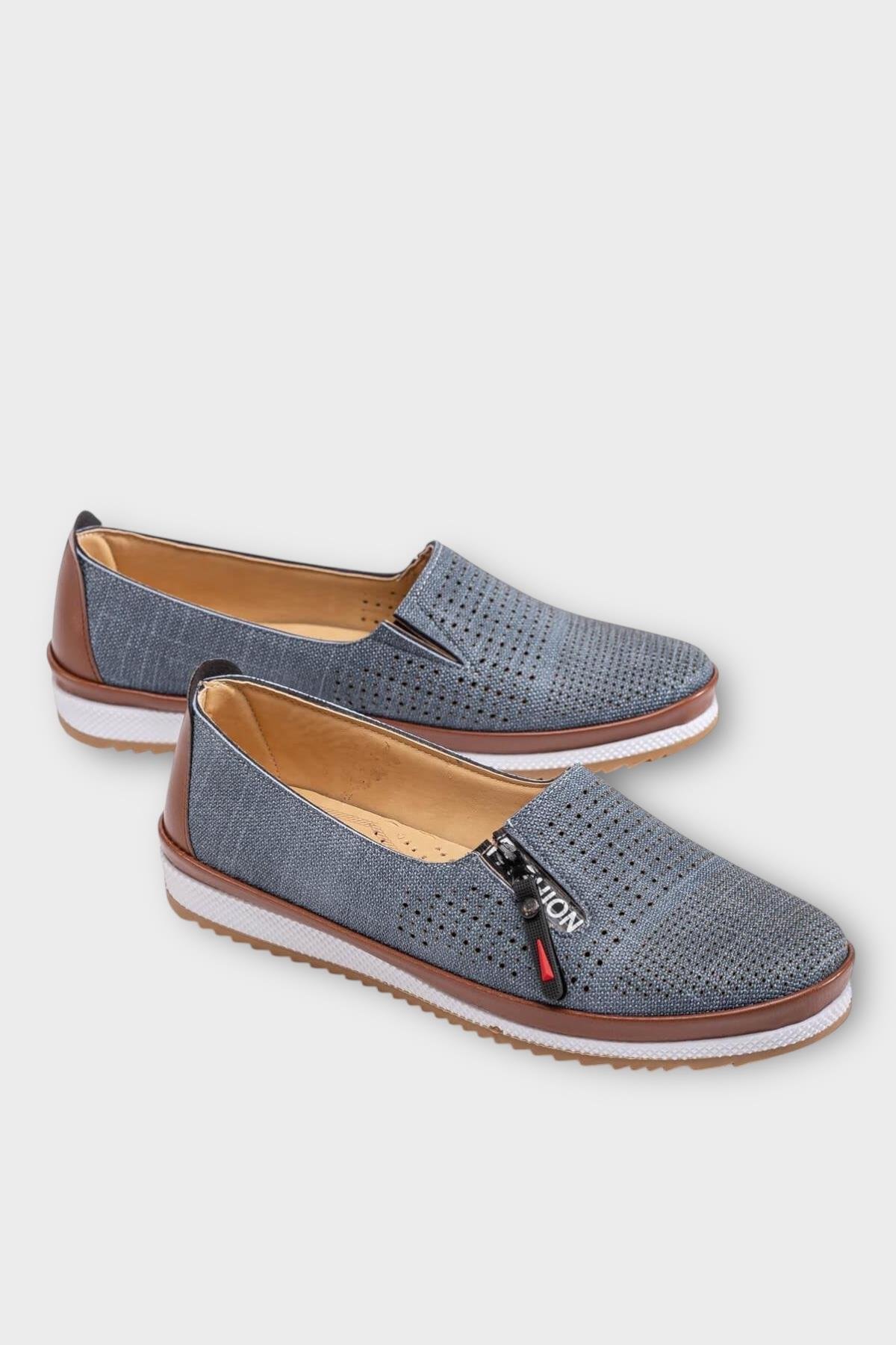 Kadın Ortopedik Yumuşak Comfort Günlük Ayakkabı LACİVERT - Görsel 3