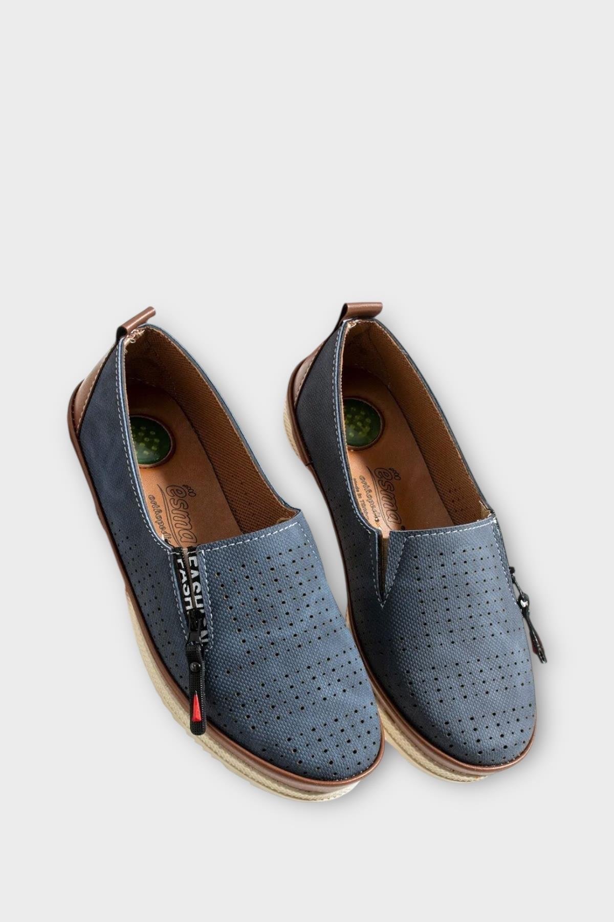 Kadın Ortopedik Yumuşak Comfort Günlük Ayakkabı LACİVERT - Görsel 5