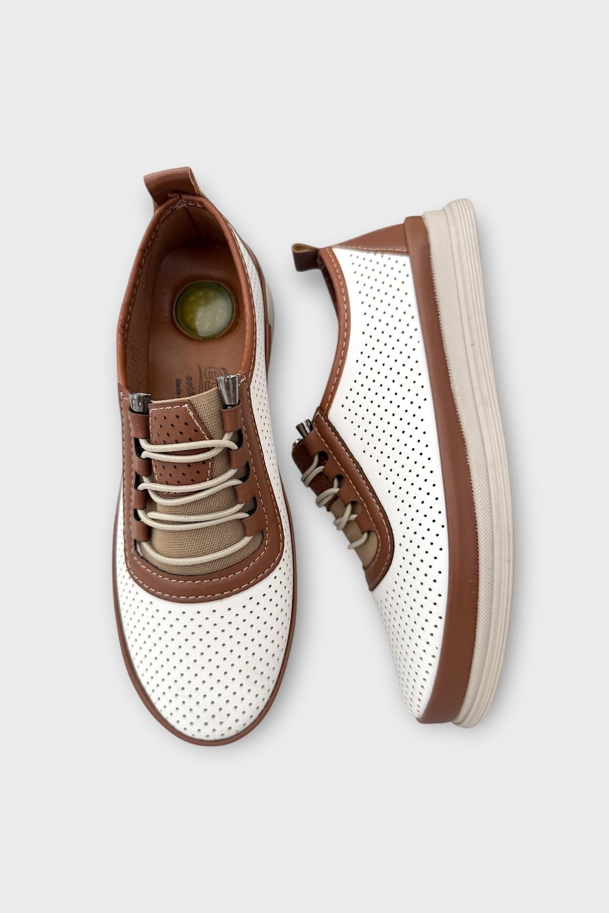 Kadın Ortopedik Yumuşak Casual Ayakkabı BEJ - Görsel 7