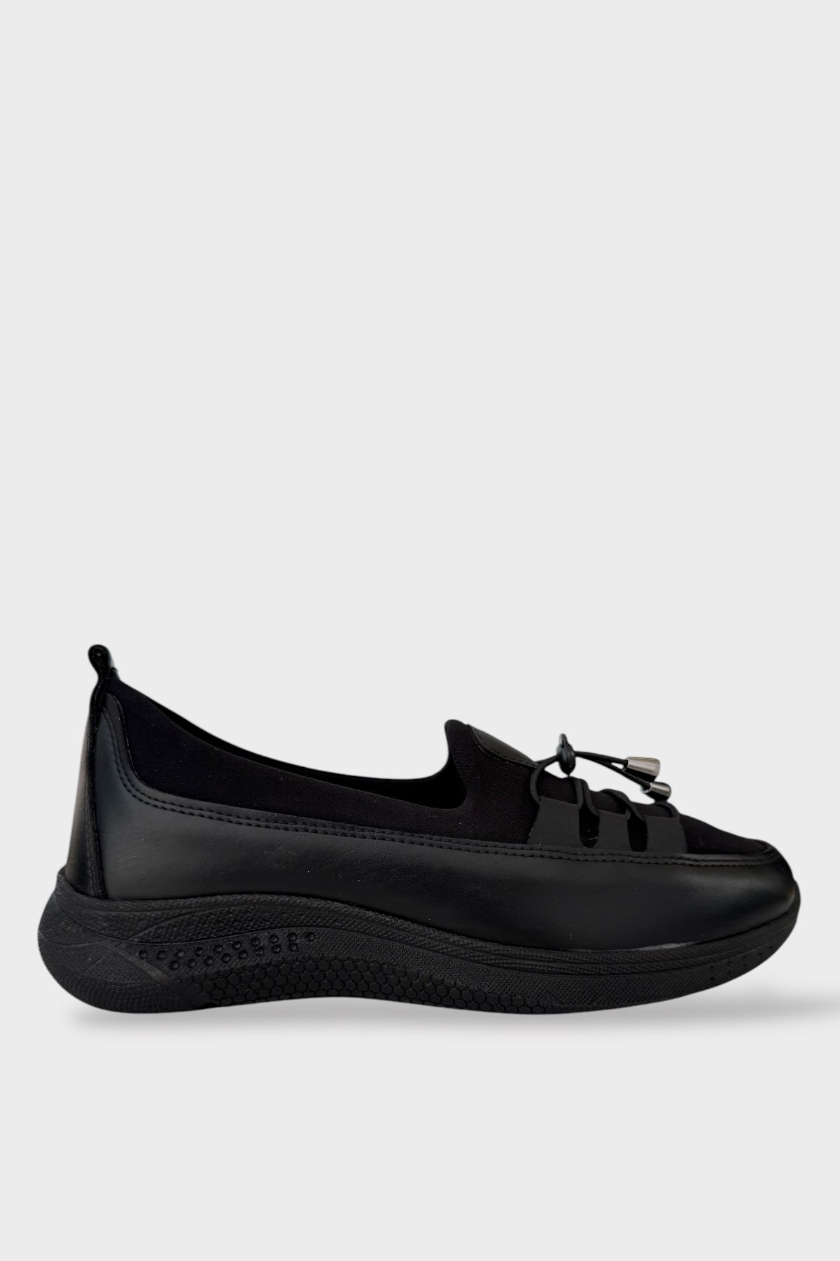 Kadın Günlük Hafif Mevsimlik Rahat Ortopedik Casual Ayakkabı SİYAH - GÜMÜŞ - Görsel 2