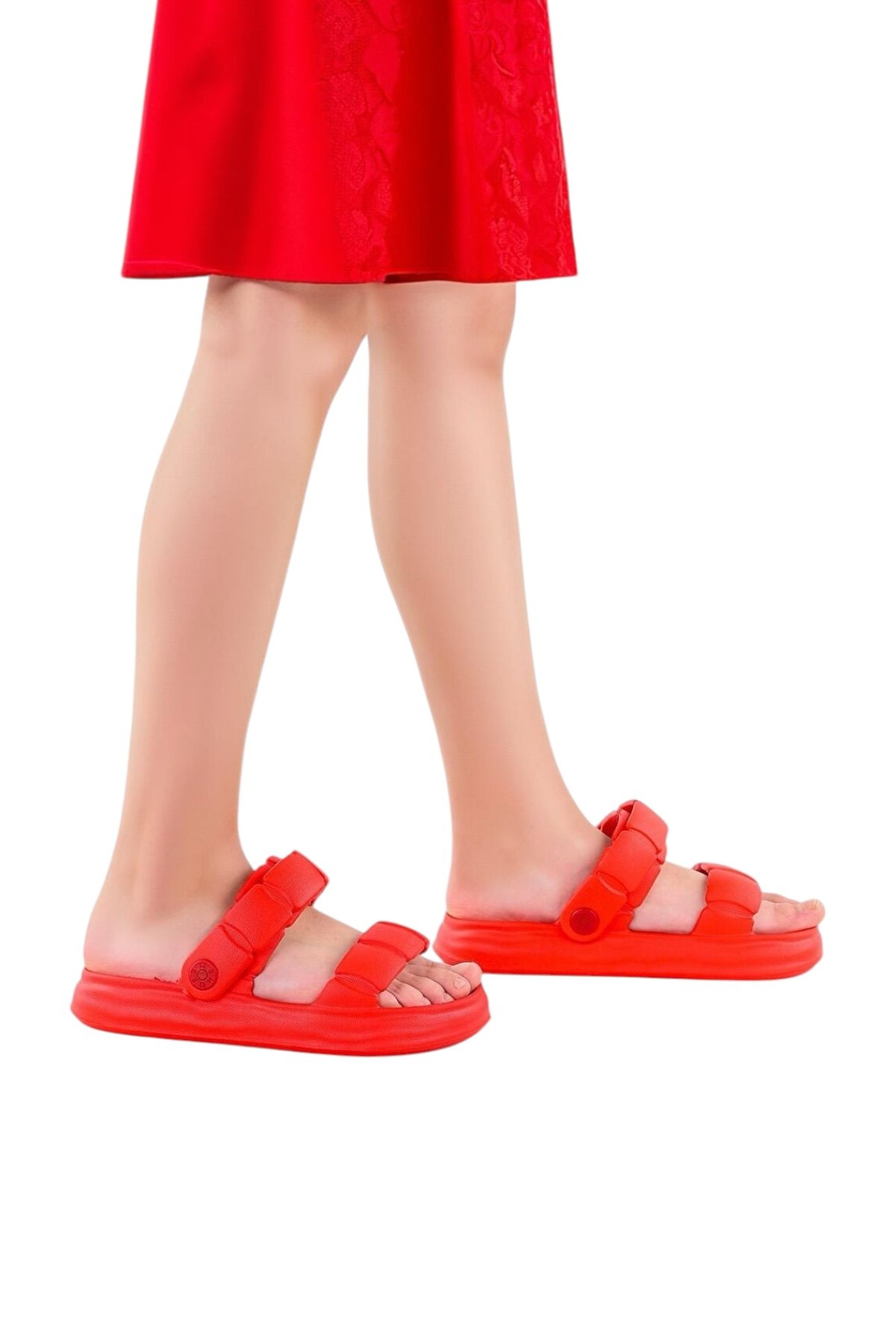 Plaj Havuz Hafif Rahat Kadın Sandalet KIRMIZI - Görsel 2