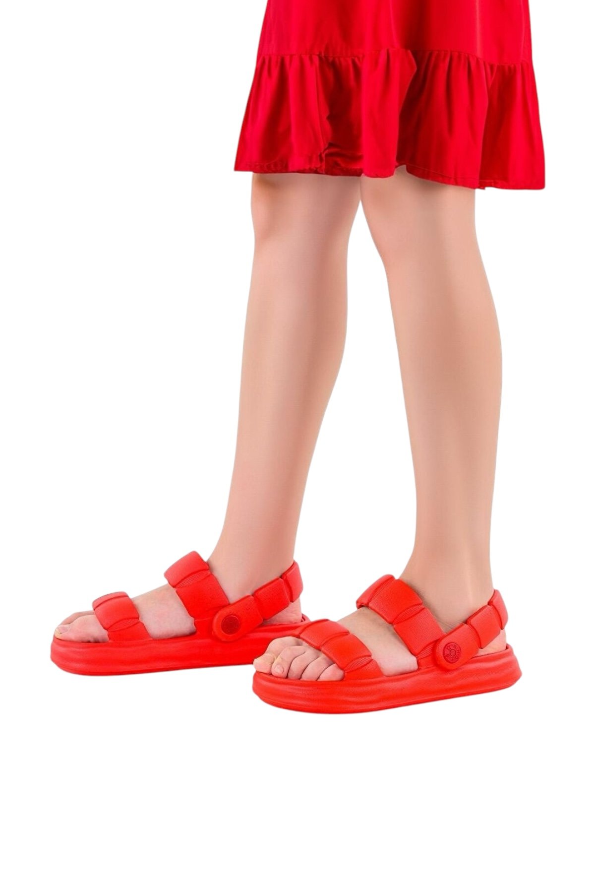 Plaj Havuz Hafif Rahat Kadın Sandalet KIRMIZI - Görsel 5