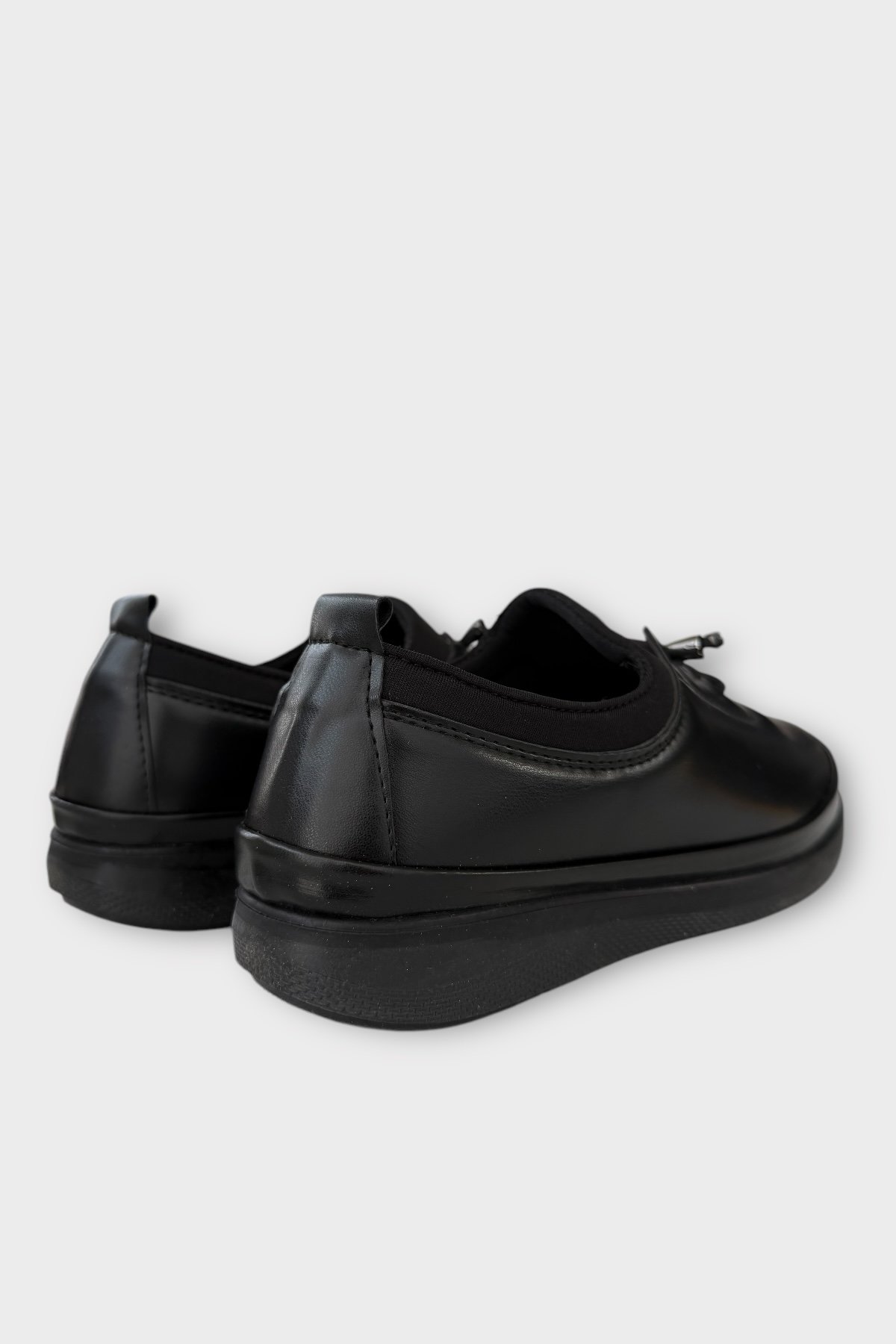 Kadın Günlük Hafif Mevsimlik Rahat Akıllı Bağcık Ortopedik Casual Ayakkabı SİYAH - SİYAH - Görsel 6