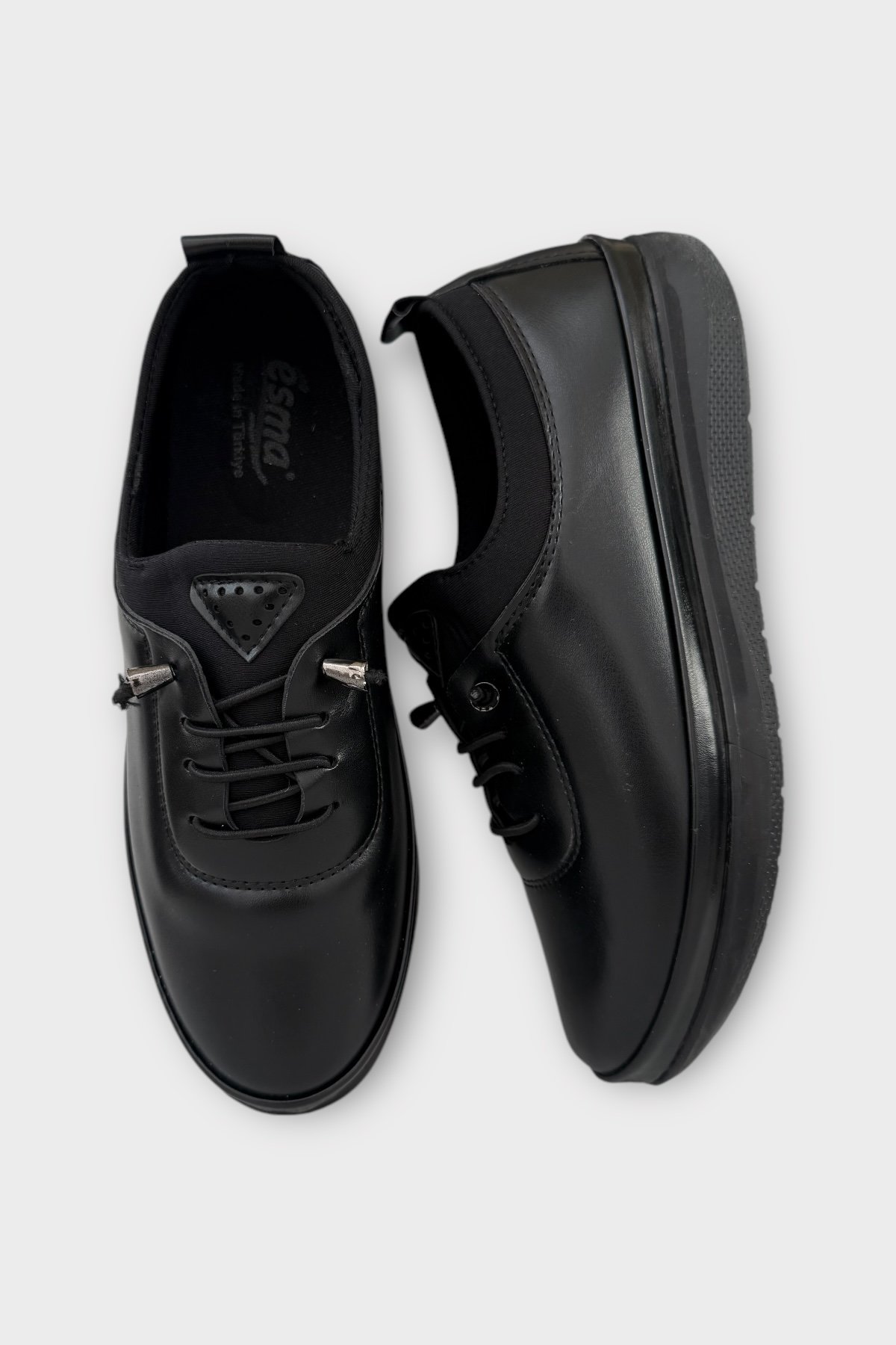 Kadın Günlük Hafif Mevsimlik Rahat Akıllı Bağcık Ortopedik Casual Ayakkabı SİYAH - SİYAH - Görsel 7