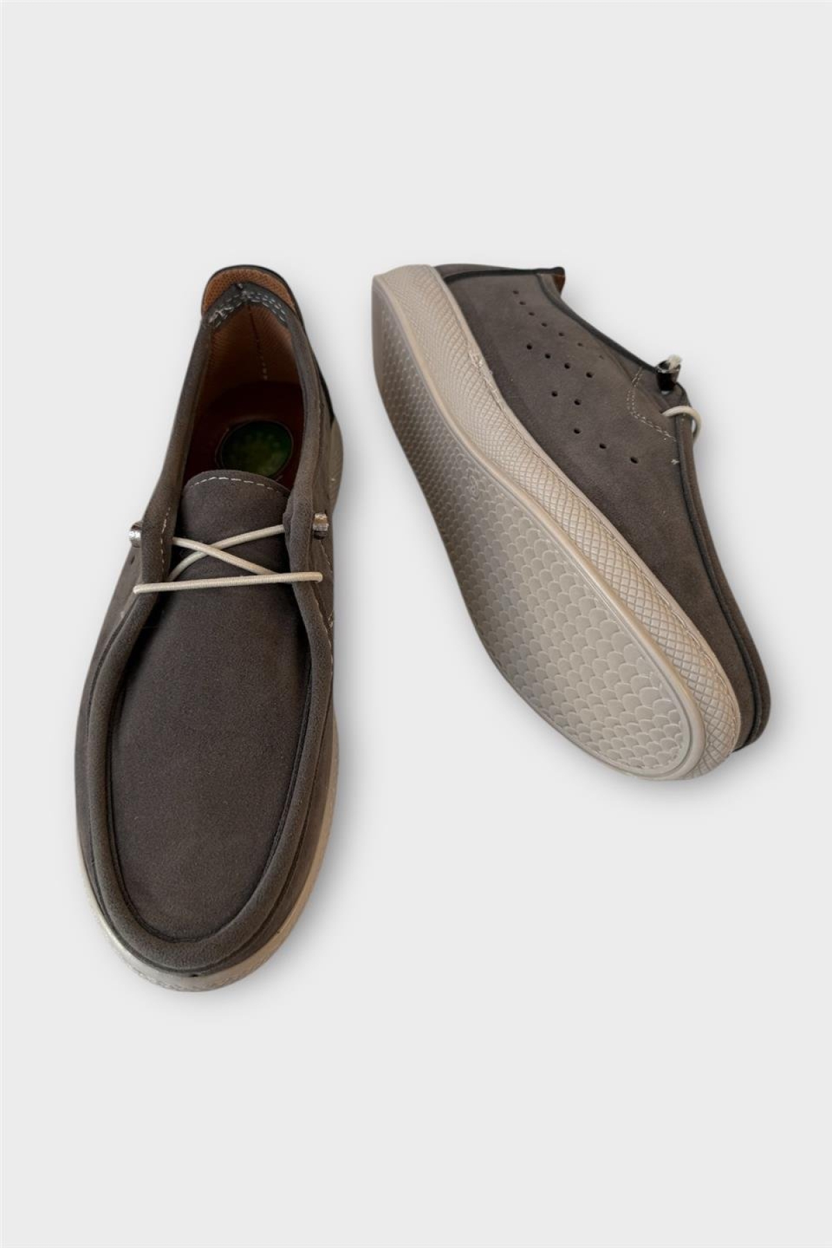 Kadın Günlük Hafif Mevsimlik Rahat Tam Ortopedik Casual Süet Ayakkabı FÜME - Görsel 5