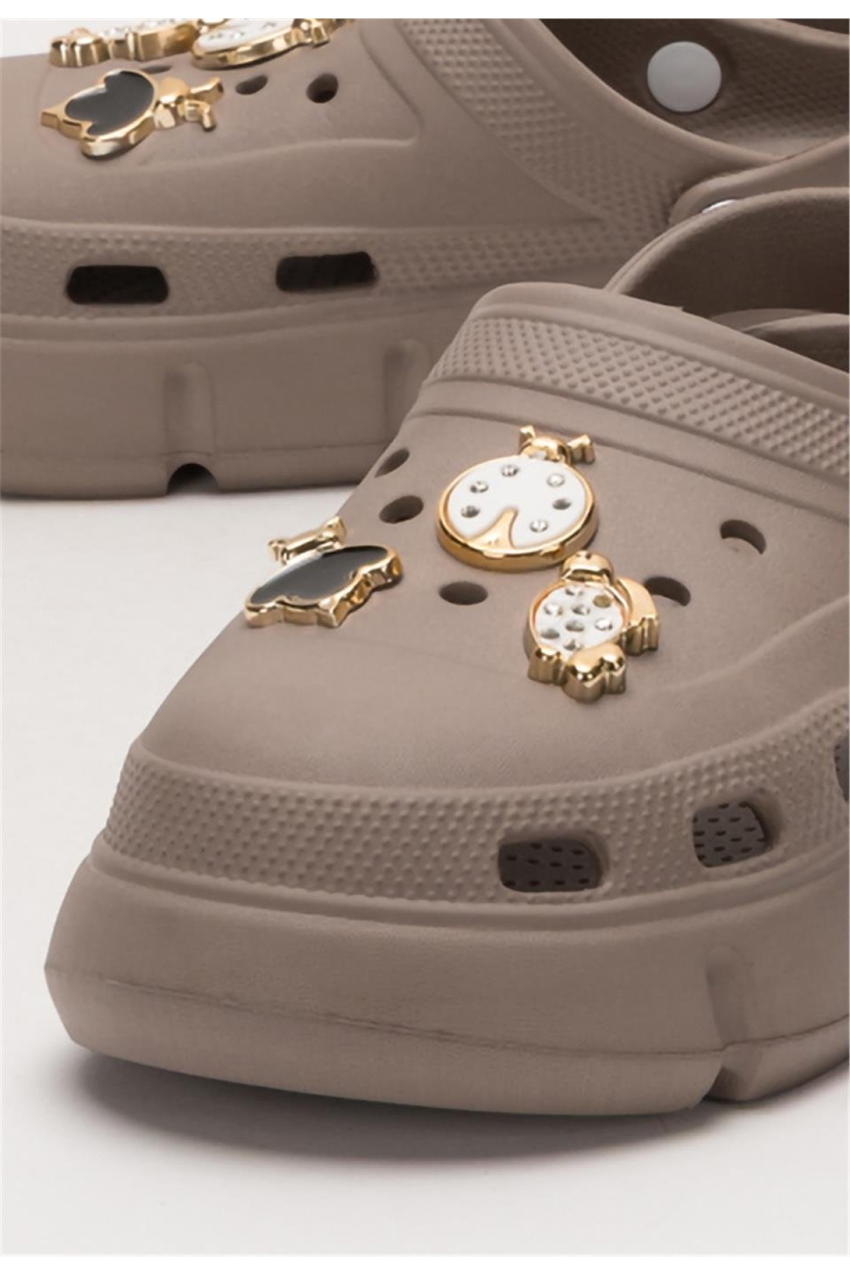 Yüksek Taban Taşlı Comfort Kadın Sandalet KAHVERENGİ - Görsel 6