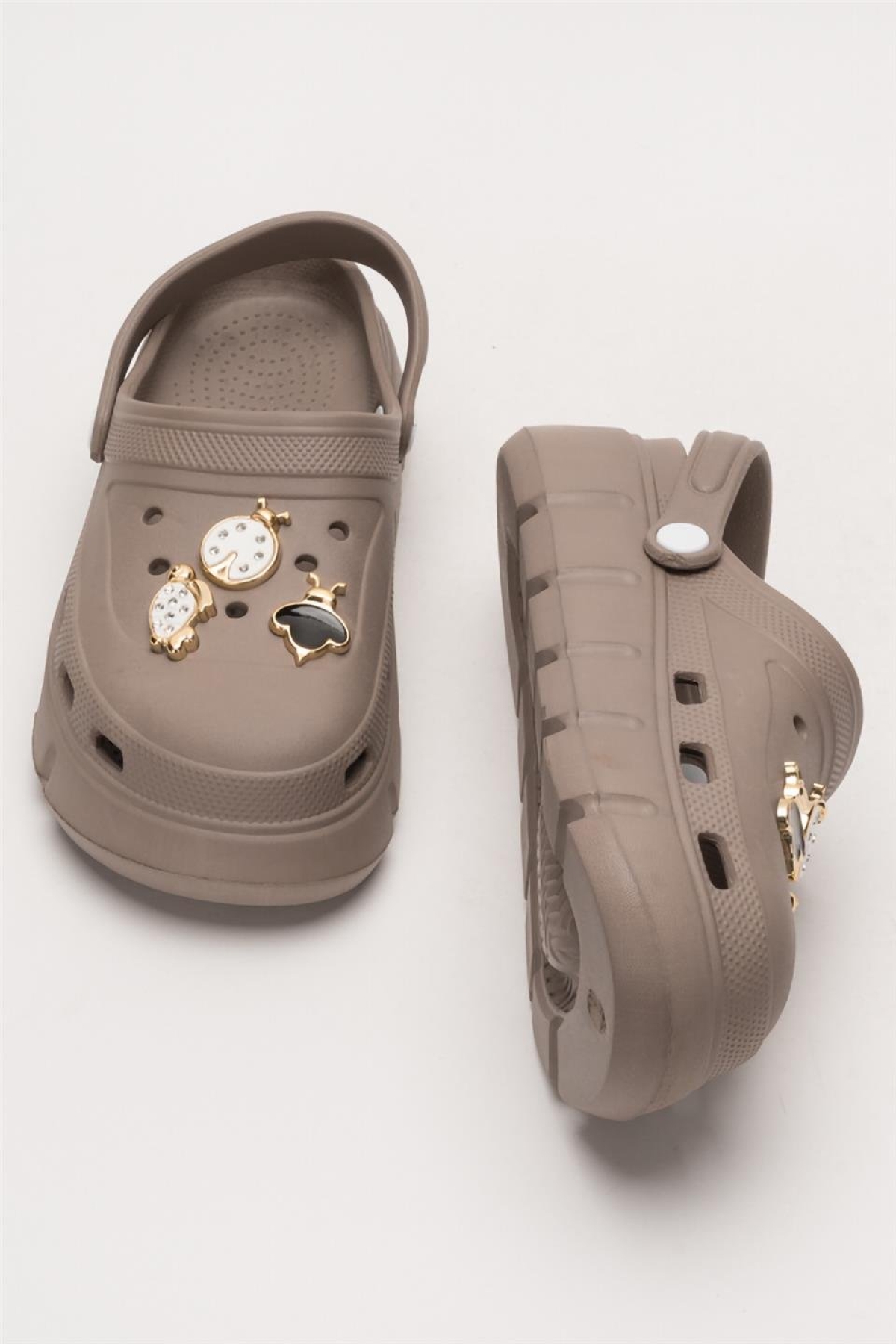 Yüksek Taban Taşlı Comfort Kadın Sandalet KAHVERENGİ - Görsel 8