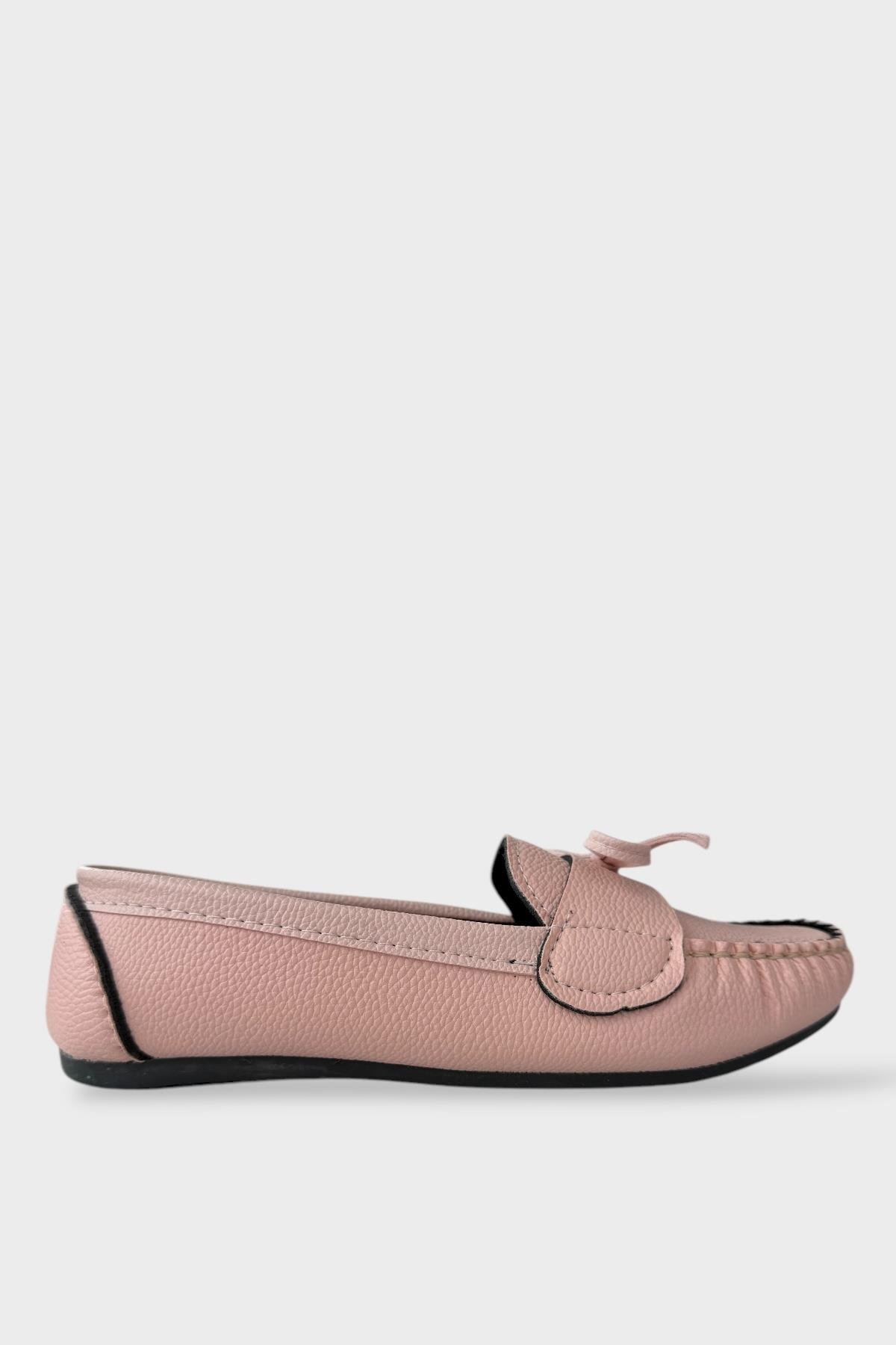 Kadın Fiyonklu Günlük Babet Ayakkabı PUDRA - Görsel 2