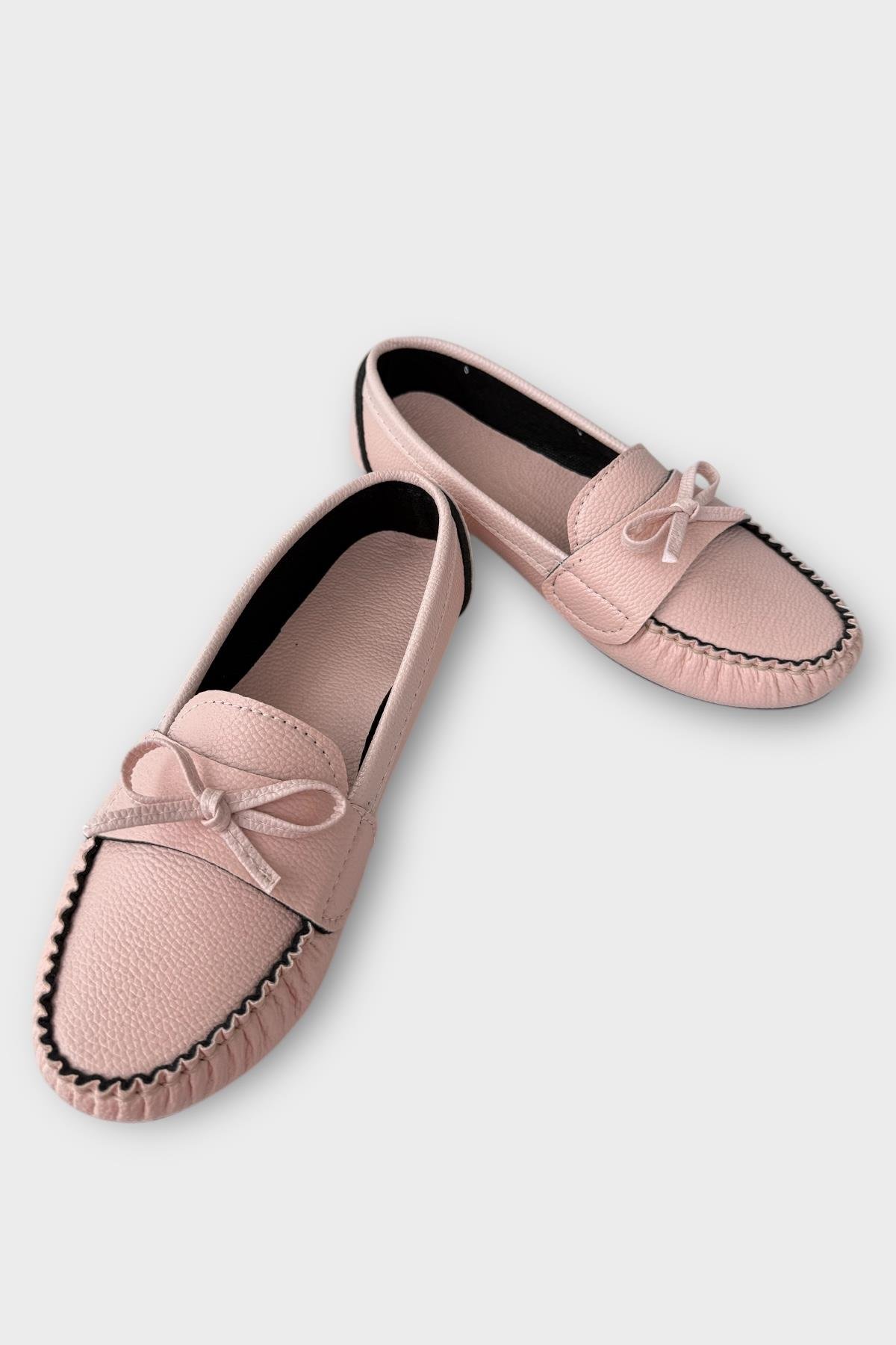 Kadın Fiyonklu Günlük Babet Ayakkabı PUDRA - Görsel 4