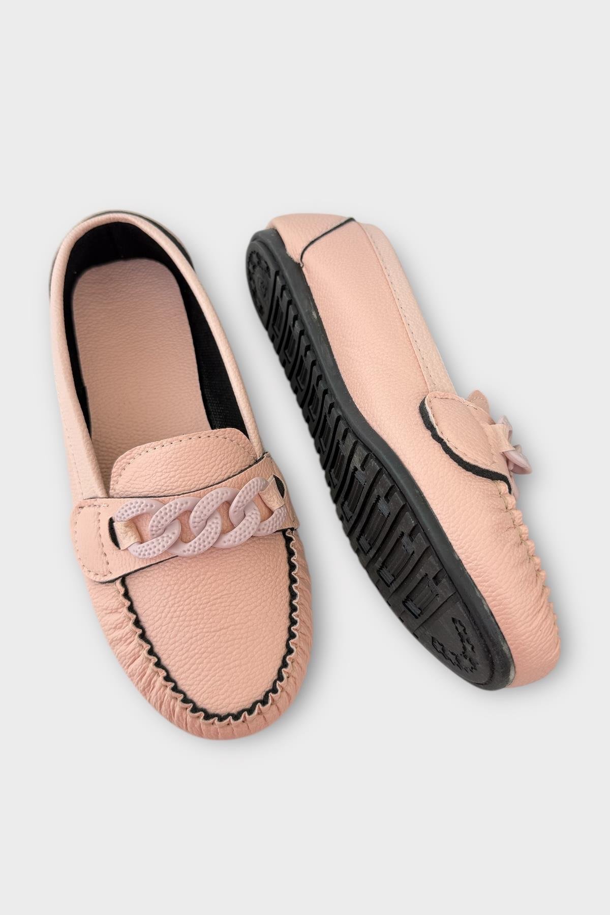 Kadın Tokalı Yumuşak Babet Ayakkabı PUDRA - Görsel 5
