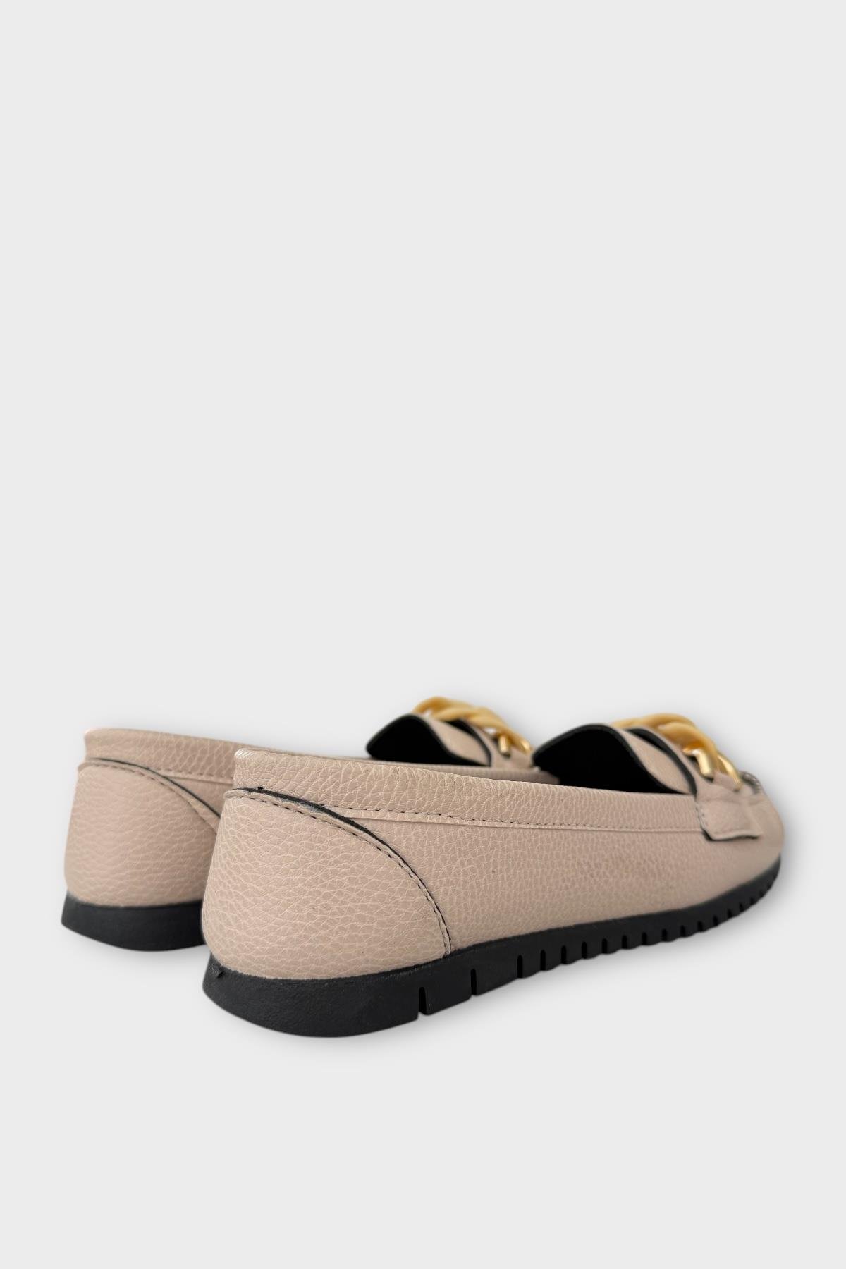 Kadın Tokalı Yumuşak Babet Ayakkabı VİZON - Görsel 6