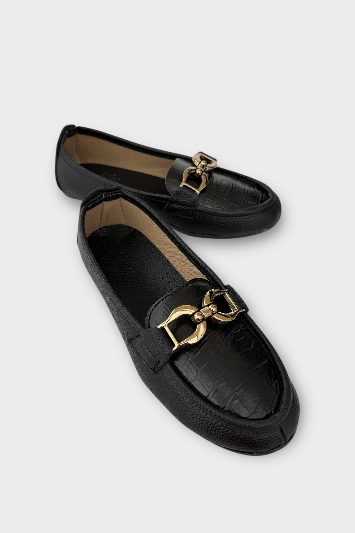 Kadın Tokalı Babet Ayakkabı SİYAH - Görsel 3