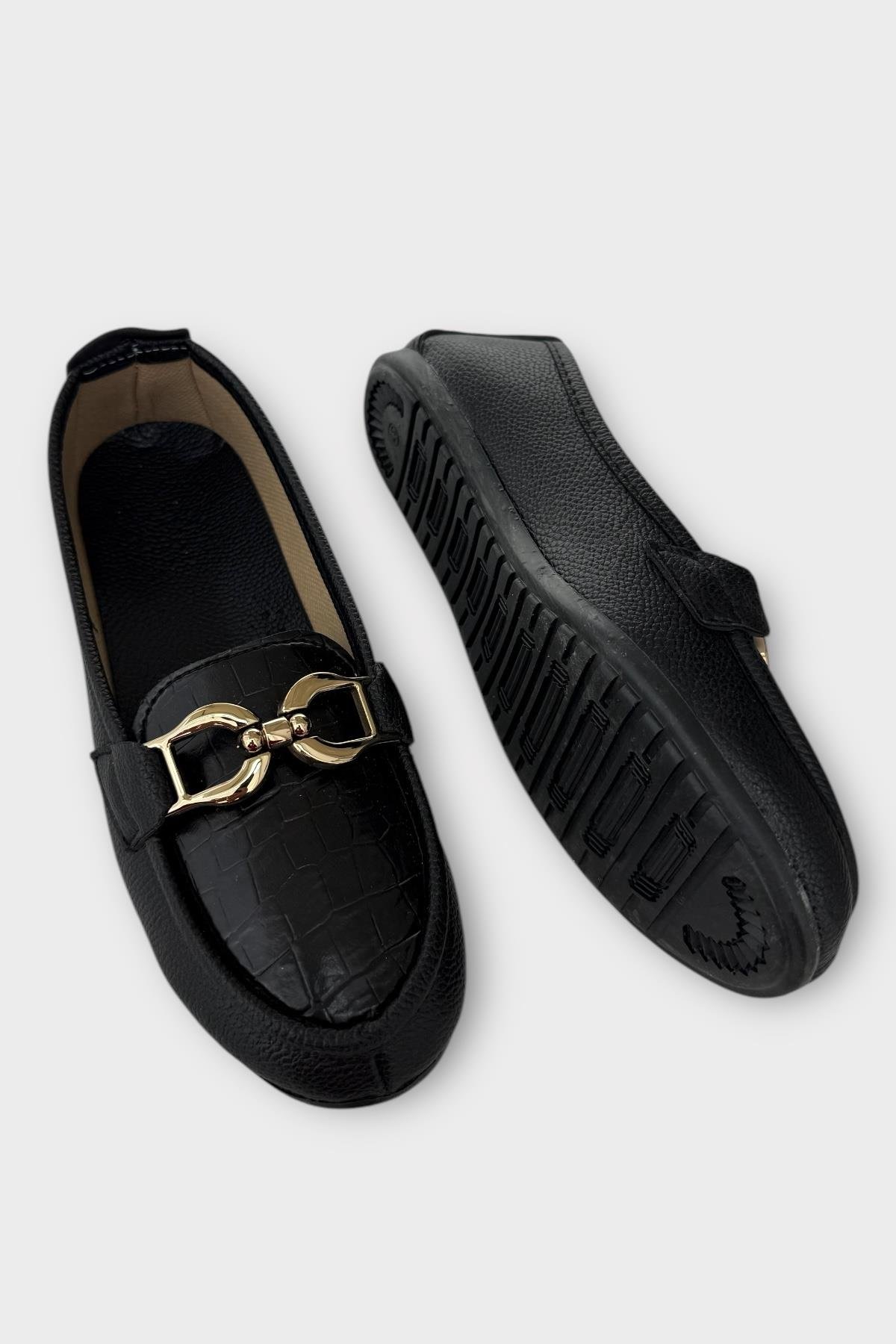 Kadın Tokalı Babet Ayakkabı SİYAH - Görsel 5